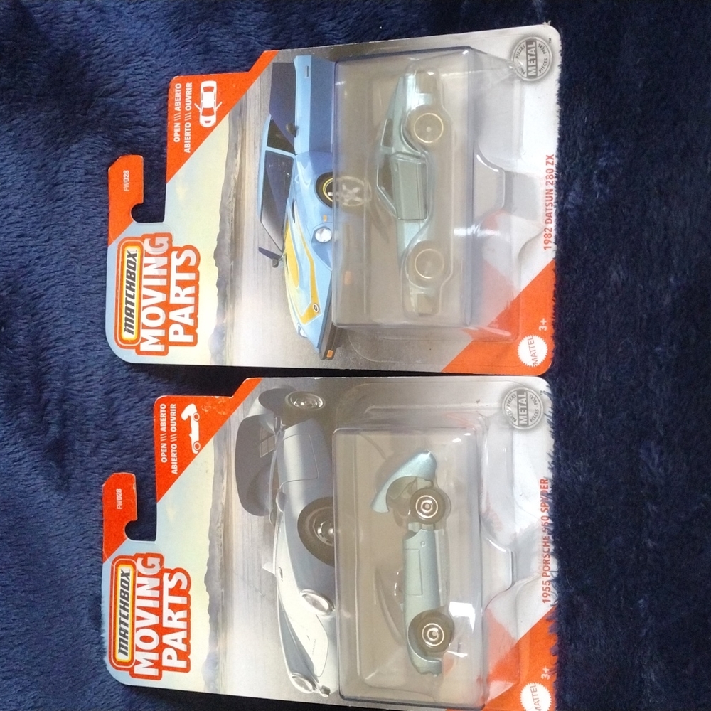 Matchbox 2020 Moving Parts 1982 Datsun 280 ZX  and 1955 Porsche 550 Spyder lot 2